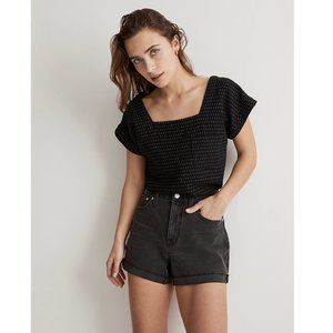 Madewell Black Square Neck Blouse